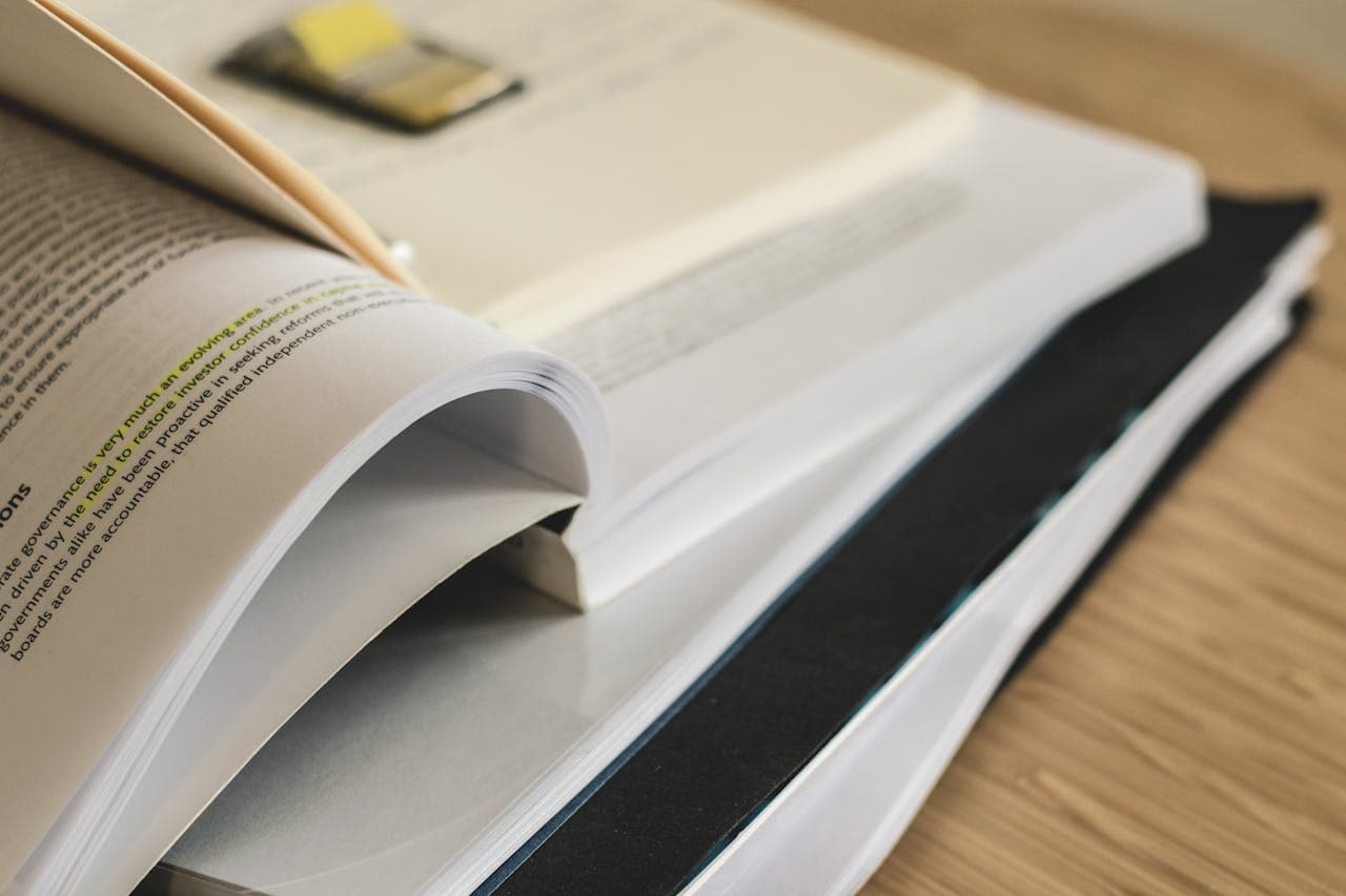 Close-up of books on a shelf
